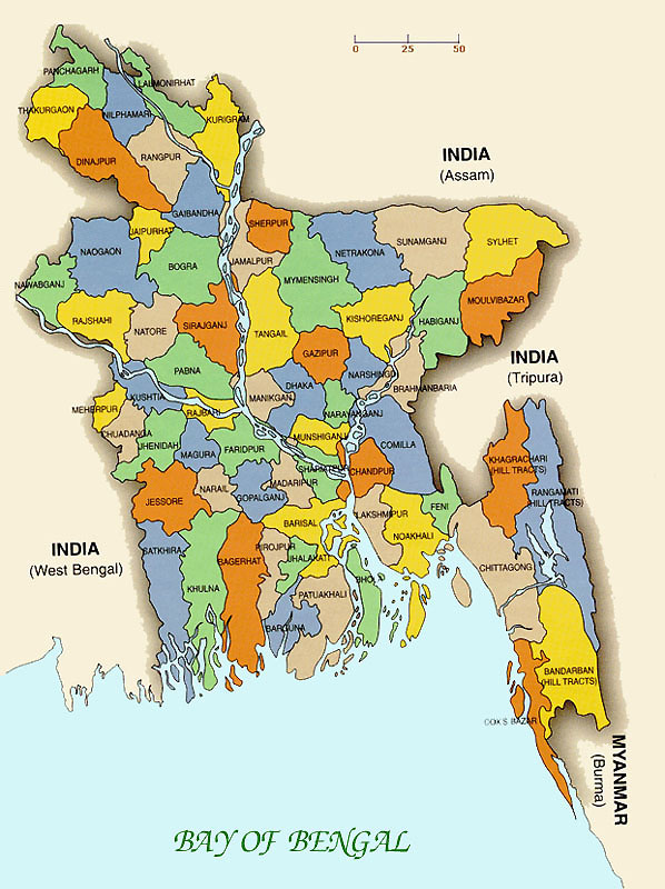 bangladesh villes carte